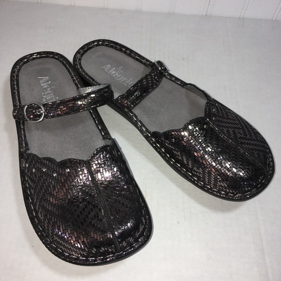 Alegria Metallic Jane Mules Clogs - Picture 2 of 4
